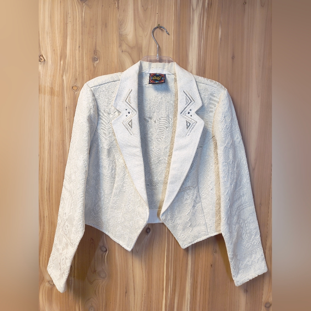 Women's Circle T Textured Western Tan Blazer, Size Medium